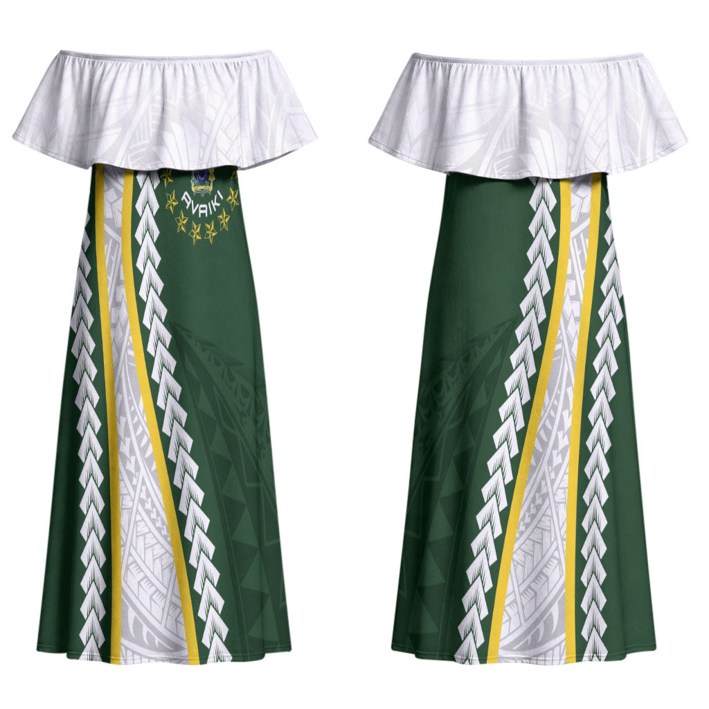 Cook Islands Rugby Personalized Avaiki Couples Matching Off Shoulder Maxi Dress and Hawaiian Shirt GO Kuki