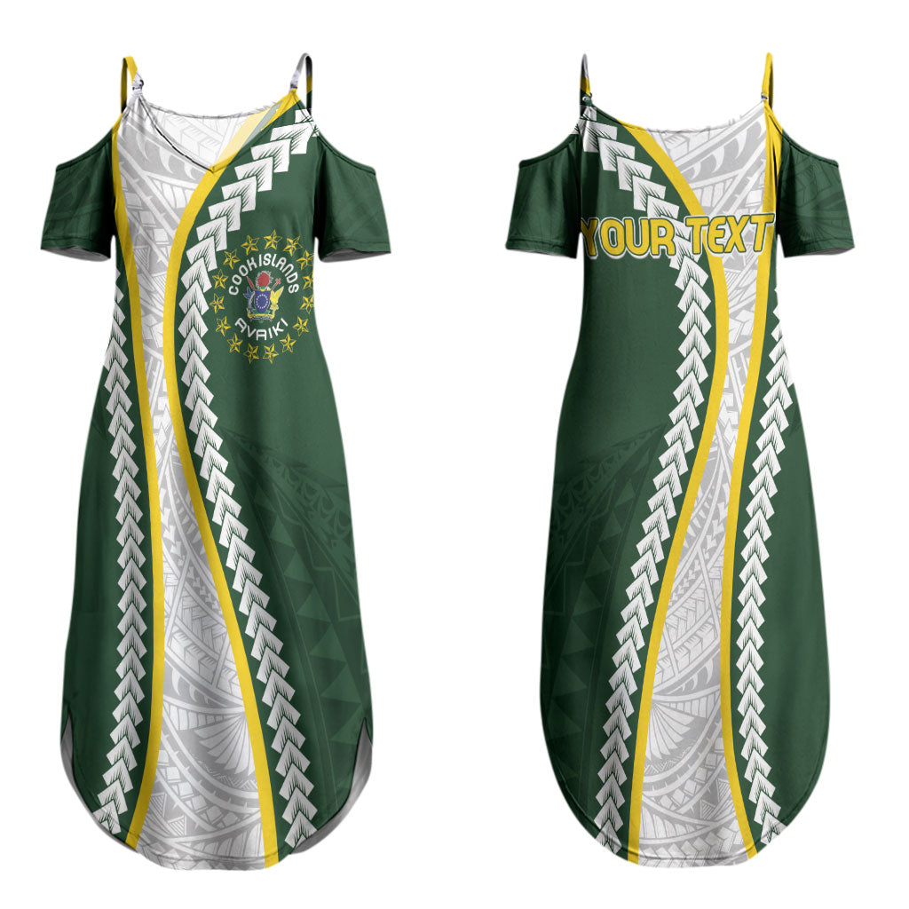Cook Islands Rugby Personalized Avaiki Couples Matching Summer Maxi Dress and Long Sleeve Button Shirt GO Kuki