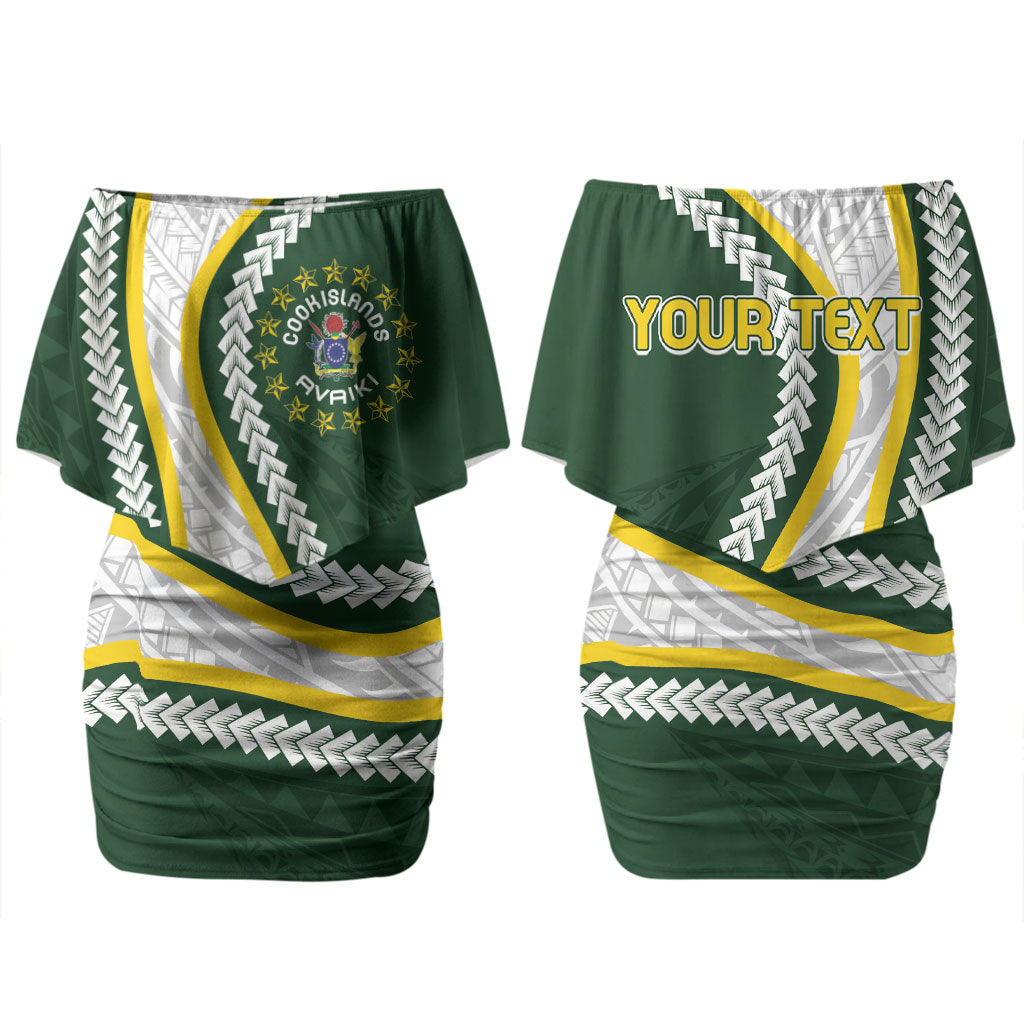 Cook Islands Rugby Personalized Avaiki Family Matching Off Shoulder Short Dress and Hawaiian Shirt GO Kuki