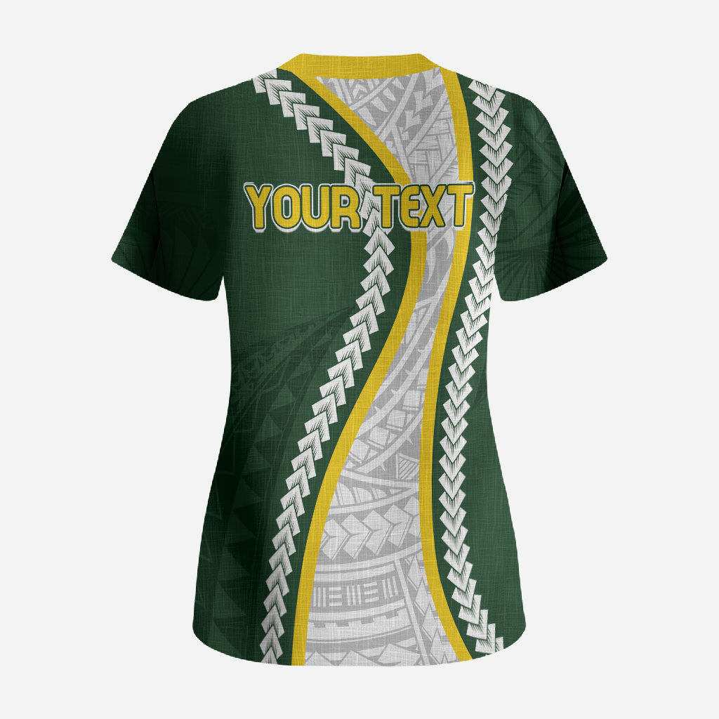 Cook Islands Rugby Personalized Avaiki Scrub Top GO Kuki