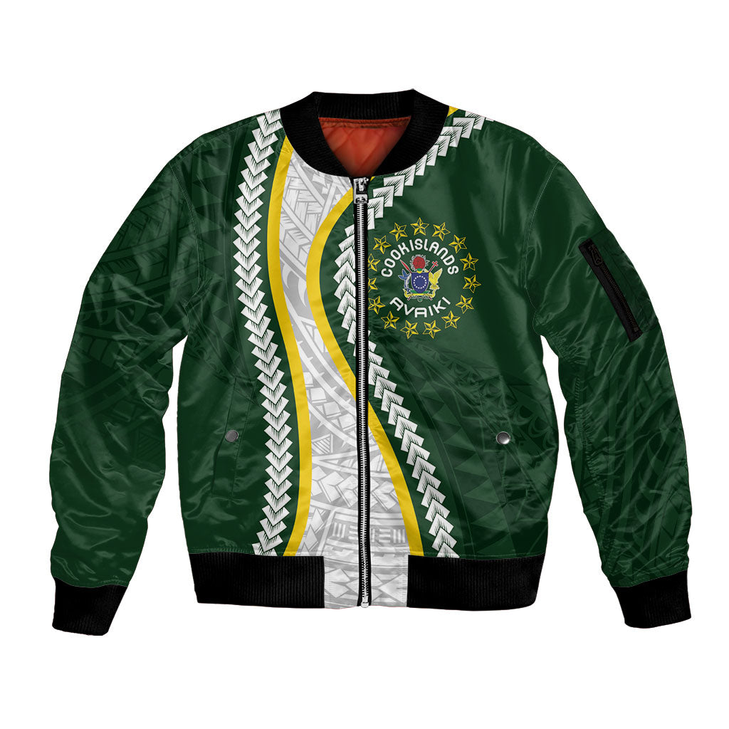 Cook Islands Rugby Personalized Avaiki Sleeve Zip Bomber Jacket GO Kuki
