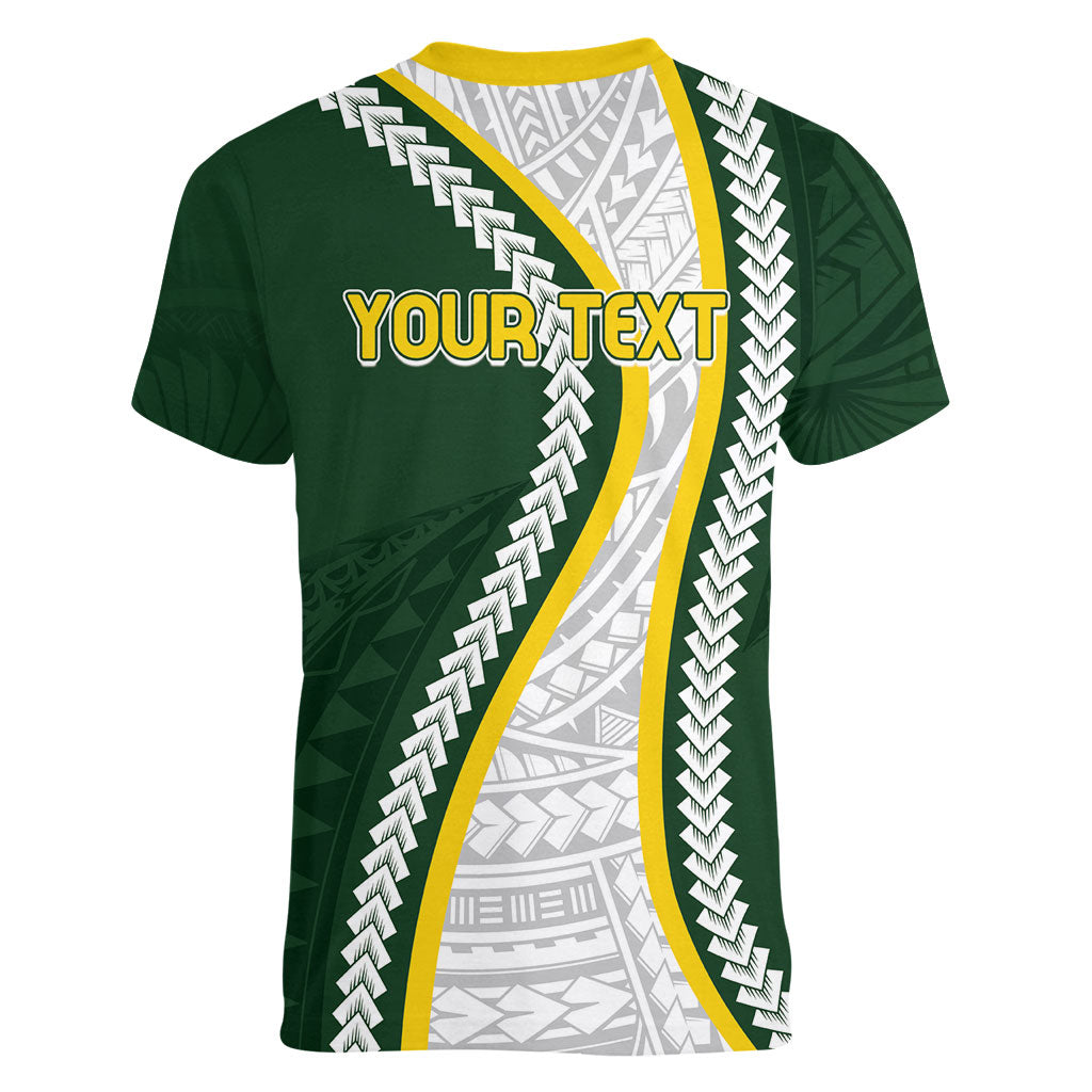 Cook Islands Rugby Personalized Avaiki Women V-Neck T-Shirt GO Kuki LT7 - Polynesian Pride