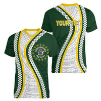 Cook Islands Rugby Personalized Avaiki Women V-Neck T-Shirt GO Kuki LT7 - Polynesian Pride