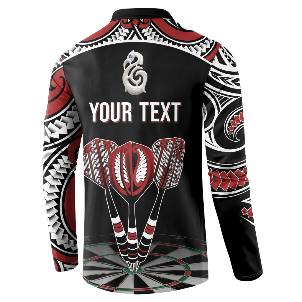 New Zealand Darts Personalized Hei Manaia Button Sweatshirt Classic Kowhaiwhai