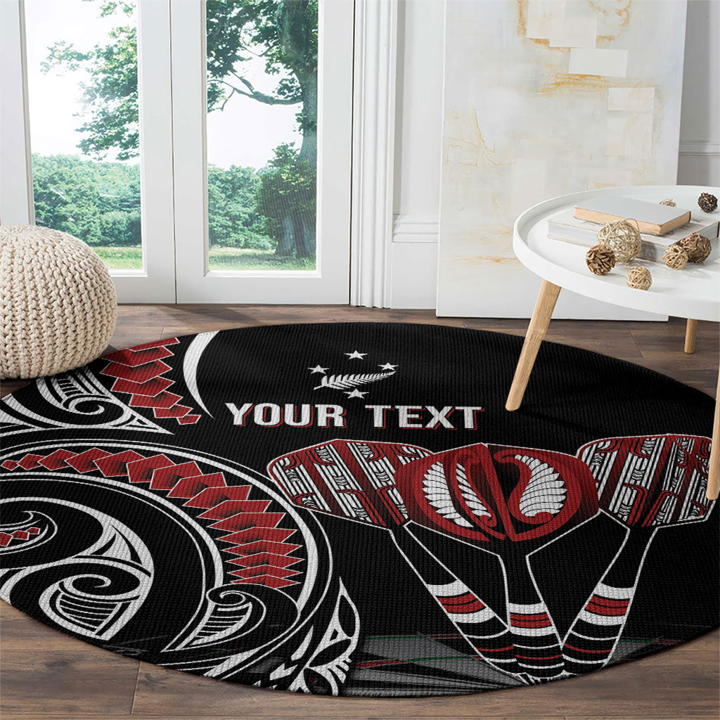 New Zealand Darts Personalized Hei Manaia Round Carpet Classic Kowhaiwhai