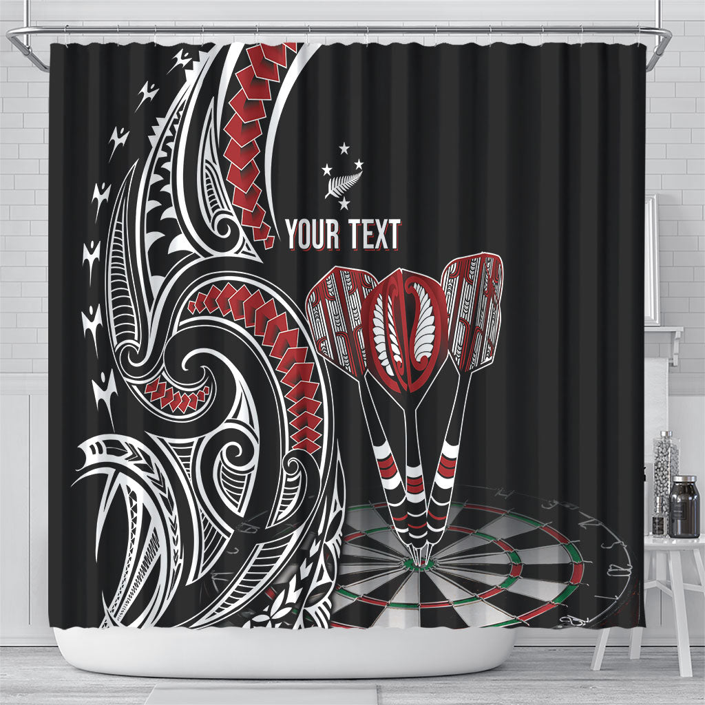 New Zealand Darts Personalized Hei Manaia Shower Curtain Classic Kowhaiwhai LT7 - Polynesian Pride