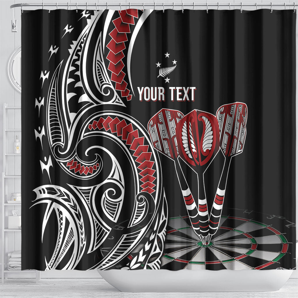New Zealand Darts Personalized Hei Manaia Shower Curtain Classic Kowhaiwhai LT7 - Polynesian Pride