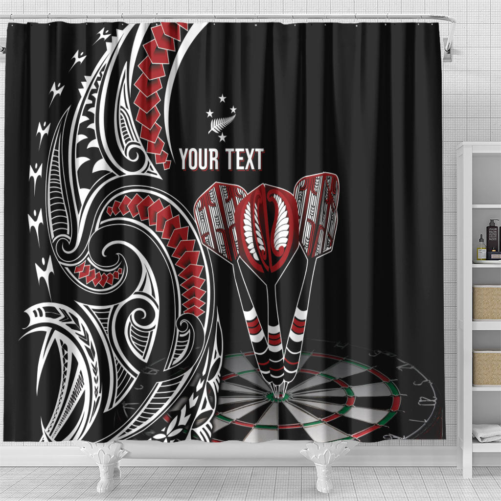 New Zealand Darts Personalized Hei Manaia Shower Curtain Classic Kowhaiwhai LT7 - Polynesian Pride