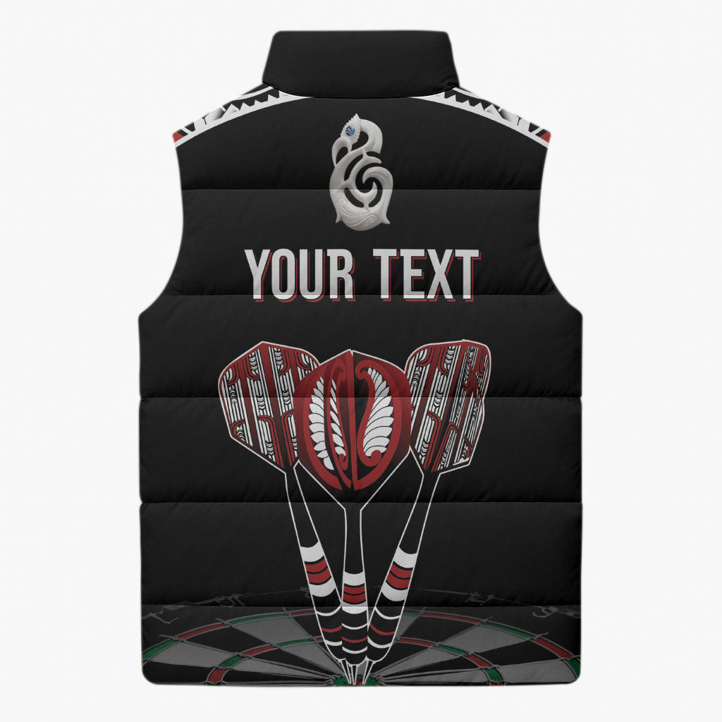 New Zealand Darts Personalized Hei Manaia Sleeveless Puffer Jacket Classic Kowhaiwhai