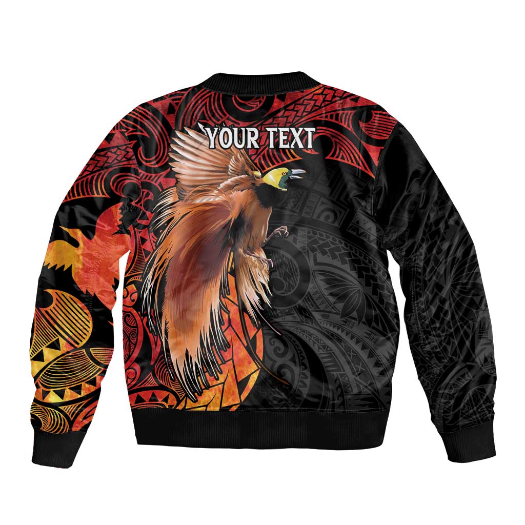 Papua New Guinea Personalised Bomber Jacket Grunge Style 49th Independence Anni