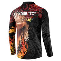 Papua New Guinea Personalised Button Sweatshirt Grunge Style 49th Independence Anni