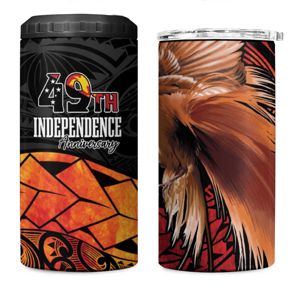 Papua New Guinea 4 in 1 Can Cooler Tumbler Grunge Style 49th Independence Anni LT7 One Size: 16 oz Black Red - Polynesian Pride