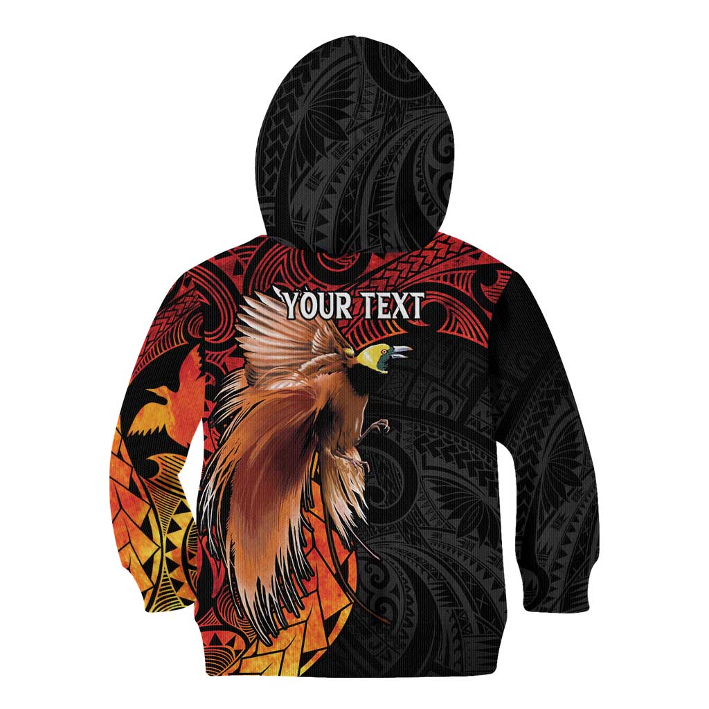 Papua New Guinea Personalised Kid Hoodie Grunge Style 49th Independence Anni