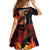 Papua New Guinea Personalised Kid Short Sleeve Dress Grunge Style 49th Independence Anni