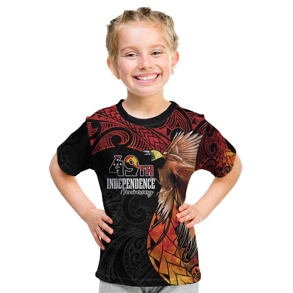 Papua New Guinea Personalised Kid T Shirt Grunge Style 49th Independence Anni