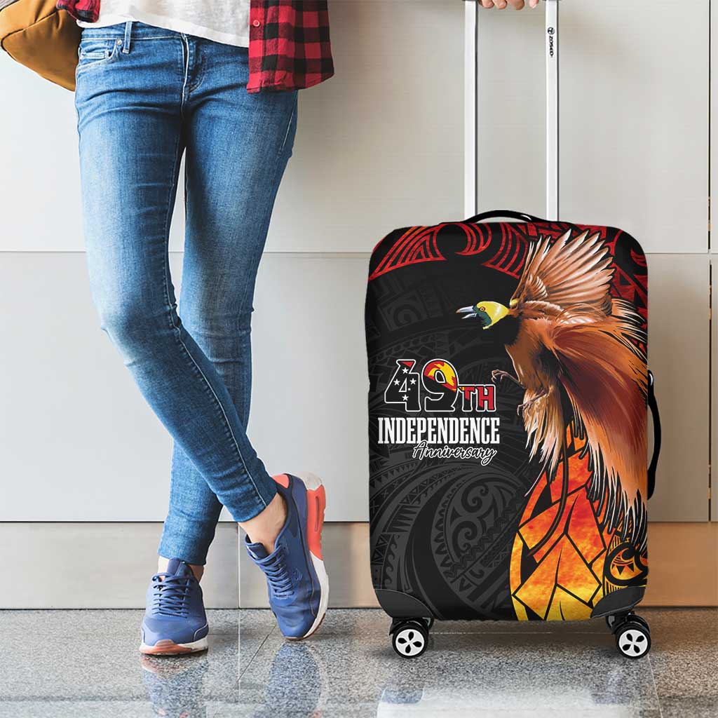 Papua New Guinea Luggage Cover Grunge Style 49th Independence Anni LT7 - Polynesian Pride