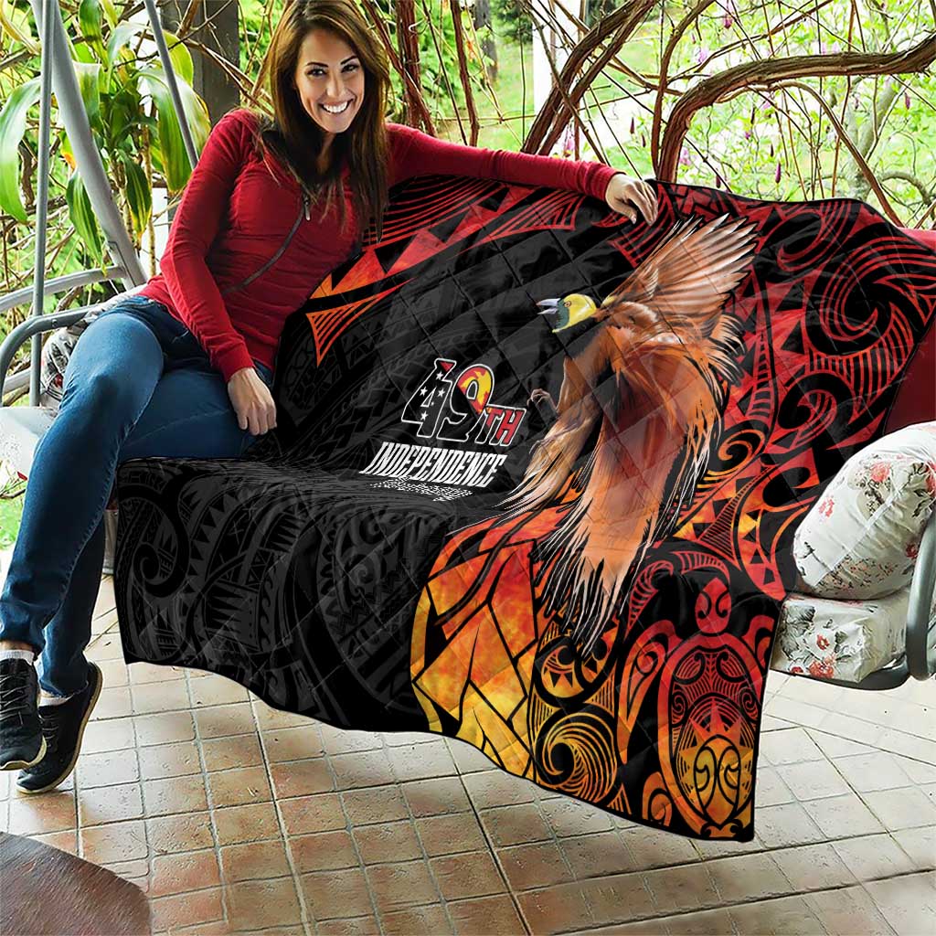 Papua New Guinea Quilt Grunge Style 49th Independence Anni