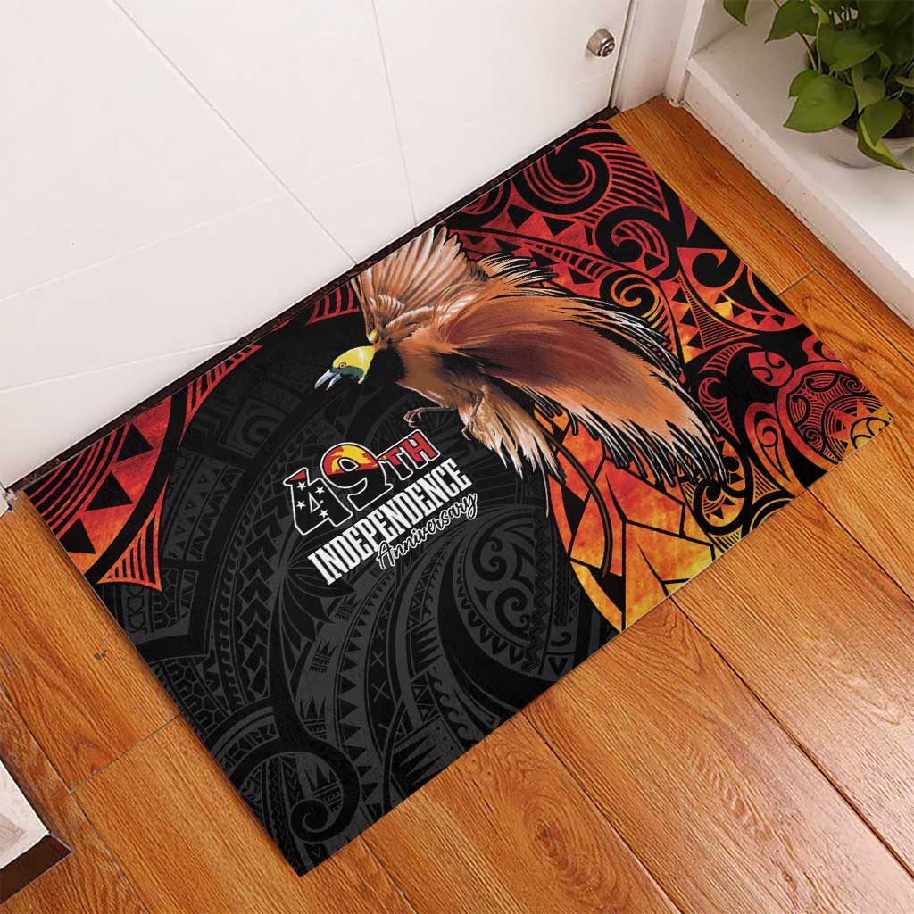 Papua New Guinea Rubber Doormat Grunge Style 49th Independence Anni