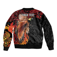 Papua New Guinea Personalised Sleeve Zip Bomber Jacket Grunge Style 49th Independence Anni