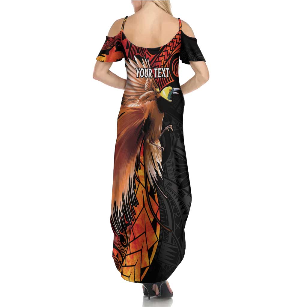 Papua New Guinea Personalised Summer Maxi Dress Grunge Style 49th Inde - Polynesian Pride Papua New Guinea Personalised Summer Maxi Dress Grunge Style 49th Inde - Polynesian Pride