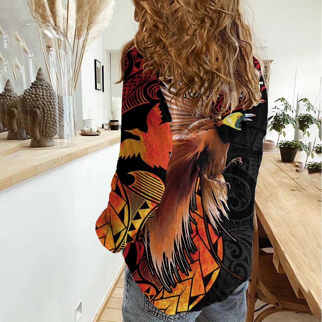 Papua New Guinea Personalised Women Casual Shirt Grunge Style 49th Independence Anni