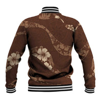 Aloha Hawaii Floral Tapa Baseball Jacket Patchwork Mocha - Polynesian Pride