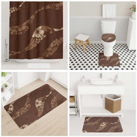 Aloha Hawaii Floral Tapa Bathroom Set Patchwork Mocha - Polynesian Pride