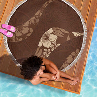 Aloha Hawaii Floral Tapa Beach Blanket Patchwork Mocha - Polynesian Pride
