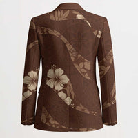 Aloha Hawaii Floral Tapa Blazer Patchwork Mocha - Polynesian Pride
