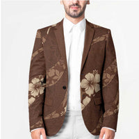 Aloha Hawaii Floral Tapa Blazer Patchwork Mocha - Polynesian Pride