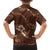 Aloha Hawaii Floral Tapa Family Matching Summer Maxi Dress and Hawaiian Shirt Patchwork Mocha - Polynesian Pride