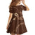 Aloha Hawaii Floral Tapa Family Matching Summer Maxi Dress and Hawaiian Shirt Patchwork Mocha - Polynesian Pride