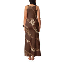 Aloha Hawaii Floral Tapa Family Matching Tank Maxi Dress and Hawaiian Shirt Patchwork Mocha - Polynesian Pride