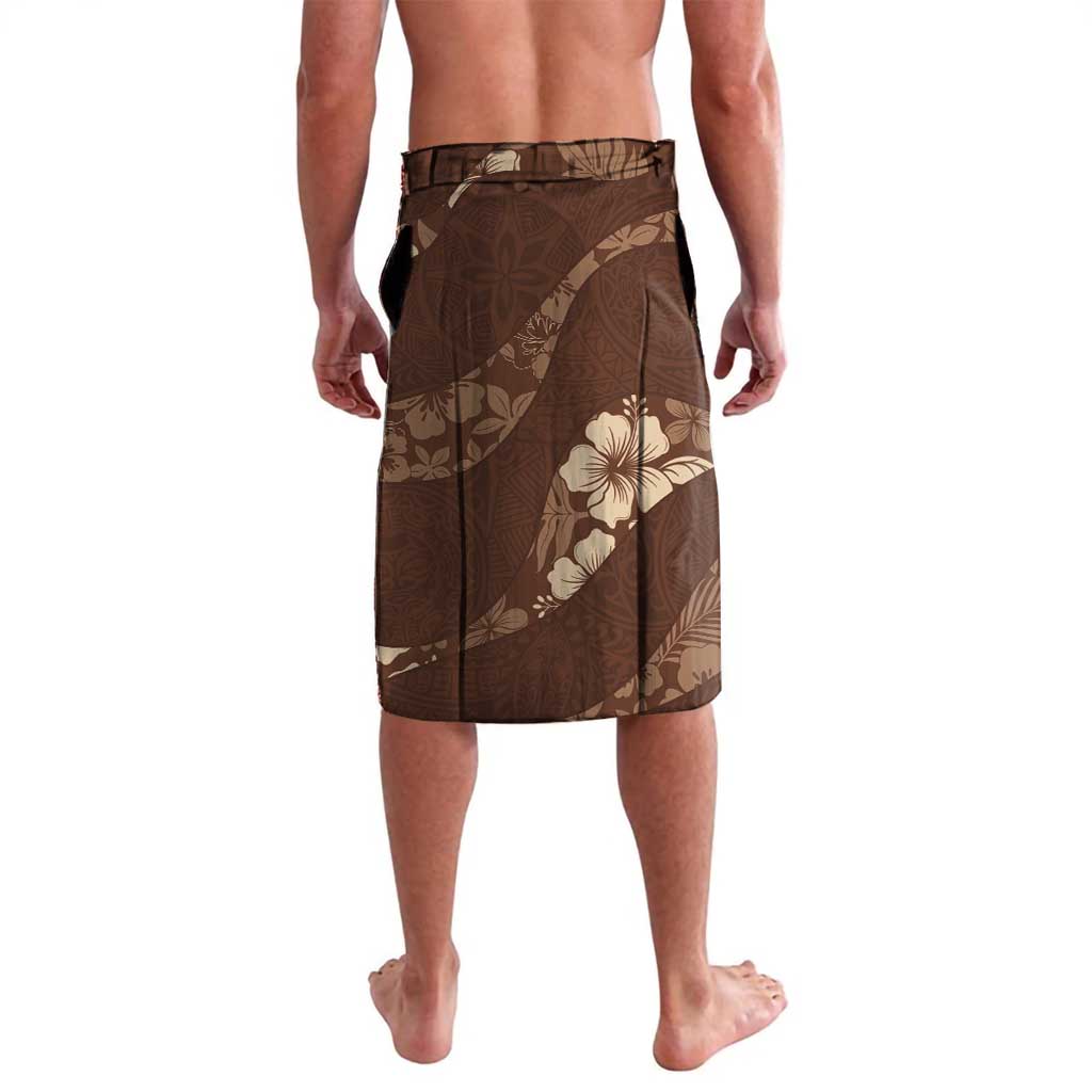 Aloha Hawaii Floral Tapa Lavalava Patchwork Mocha - Polynesian Pride