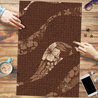 Aloha Hawaii Floral Tapa Puzzle Patchwork Mocha - Polynesian Pride