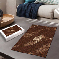 Aloha Hawaii Floral Tapa Puzzle Patchwork Mocha - Polynesian Pride