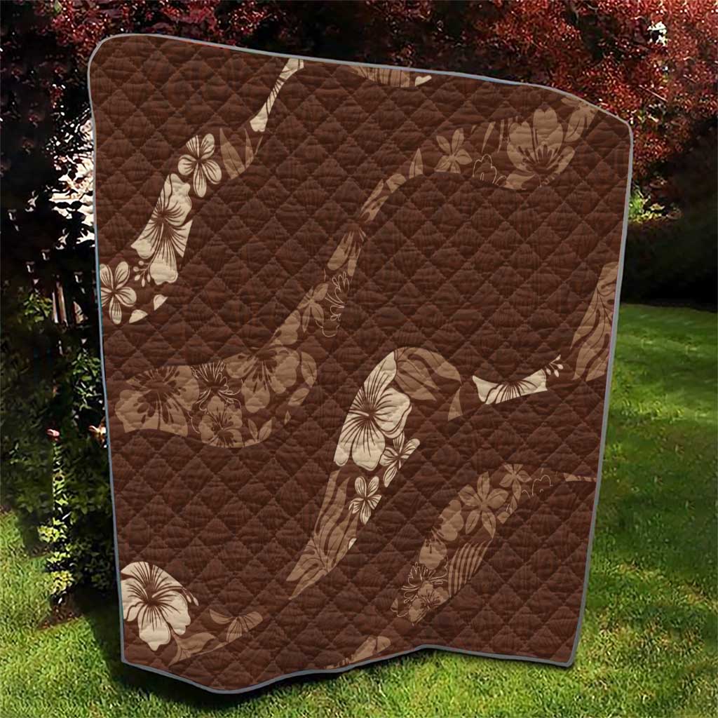 Aloha Hawaii Floral Tapa Quilt Patchwork Mocha - Polynesian Pride