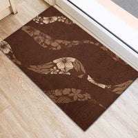 Aloha Hawaii Floral Tapa Rubber Doormat Patchwork Mocha - Polynesian Pride