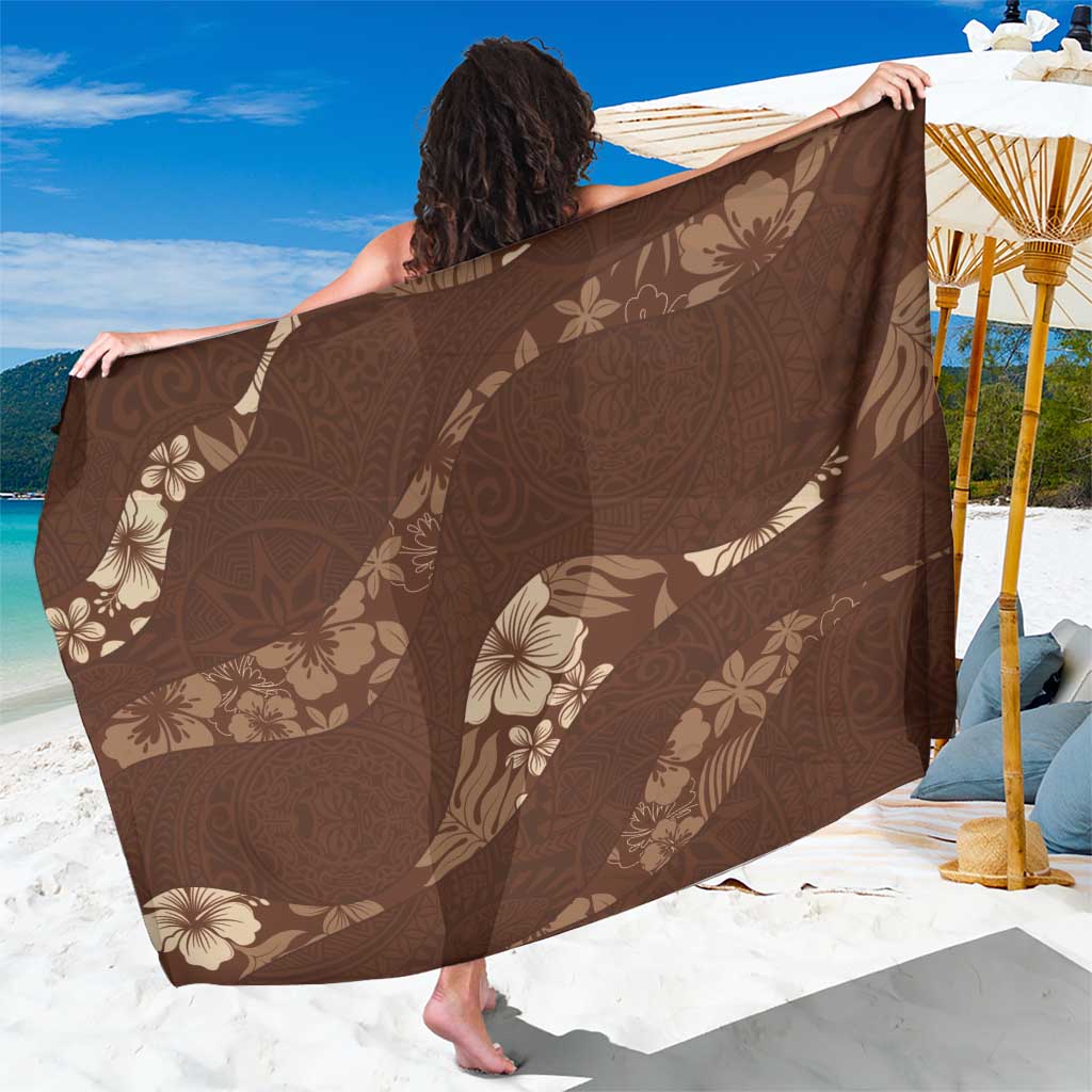 Aloha Hawaii Floral Tapa Sarong Patchwork Mocha LT7 One Size 44 x 66 inches Mocha - Polynesian Pride