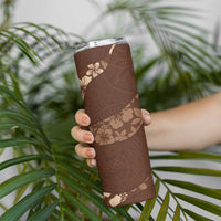 Aloha Hawaii Floral Tapa Skinny Tumbler Patchwork Mocha - Polynesian Pride
