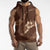 Aloha Hawaii Floral Tapa Sleeveless Hoodie Patchwork Mocha - Polynesian Pride