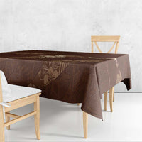 Aloha Hawaii Floral Tapa Tablecloth Patchwork Mocha - Polynesian Pride