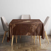 Aloha Hawaii Floral Tapa Tablecloth Patchwork Mocha - Polynesian Pride