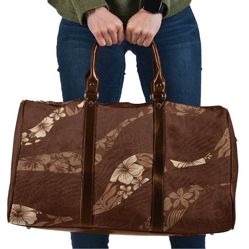 Aloha Hawaii Floral Tapa Travel Bag Patchwork Mocha - Polynesian Pride