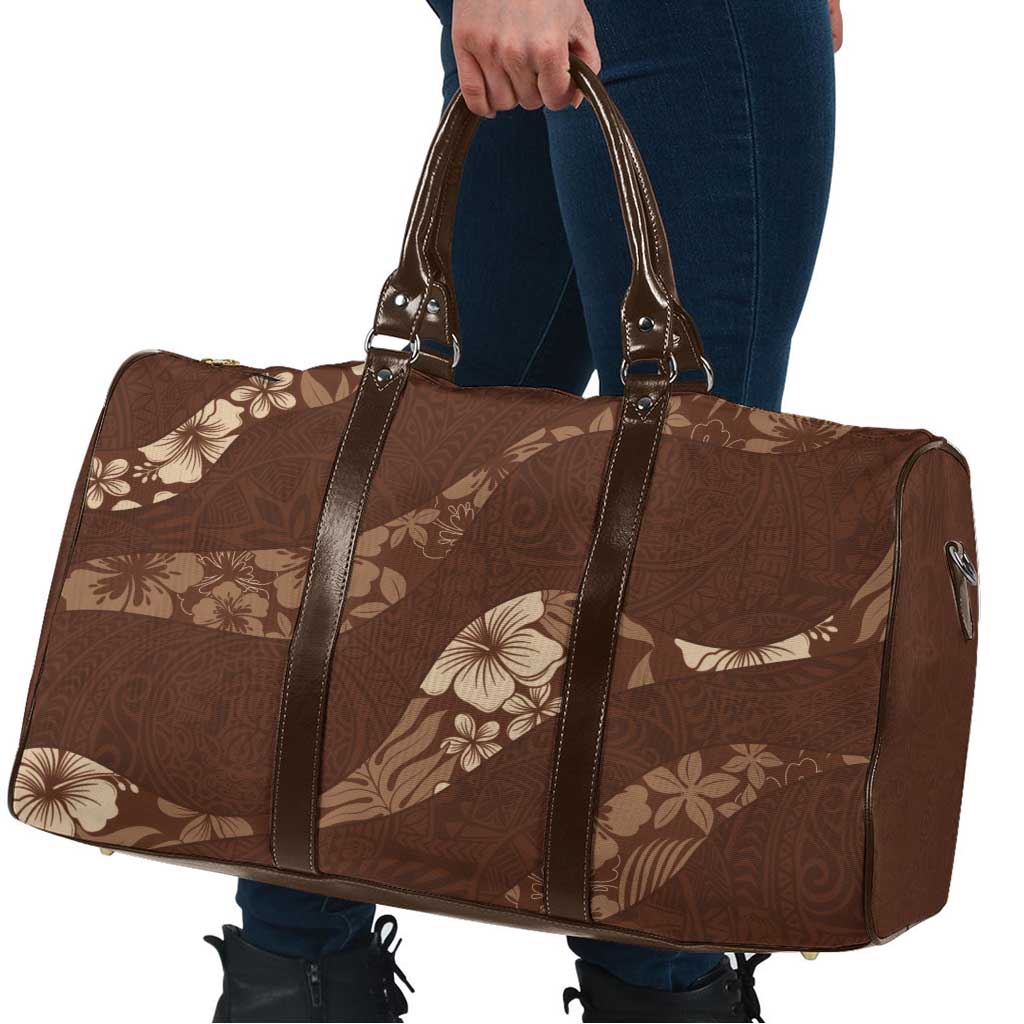 Aloha Hawaii Floral Tapa Travel Bag Patchwork Mocha - Polynesian Pride
