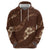Aloha Hawaii Floral Tapa Zip Hoodie Patchwork Mocha - Polynesian Pride