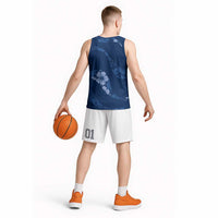 Aloha Hawaii Floral Tapa Basketball Jersey Patchwork Navy - Polynesian Pride