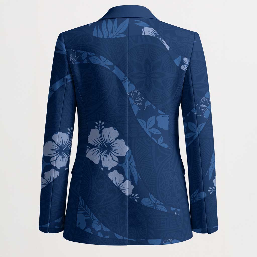 Aloha Hawaii Floral Tapa Blazer Patchwork Navy - Polynesian Pride