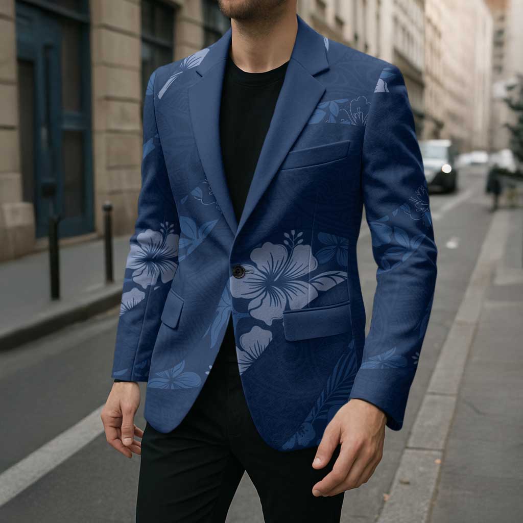 Aloha Hawaii Floral Tapa Blazer Patchwork Navy - Polynesian Pride