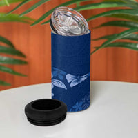 Aloha Hawaii Floral Tapa 4 in 1 Can Cooler Tumbler Patchwork Navy - Polynesian Pride